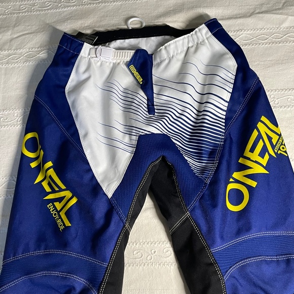 Oneal Element Kids Motocross Pant Racing MX Riding Blue Yellow Size 28 - Picture 3 of 10